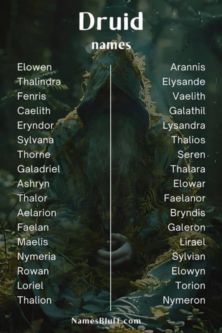 90 druid names you can use for your ingame character with meanings