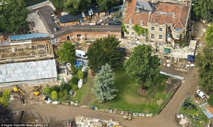 Aerial photos show Clooney is making renovations to his