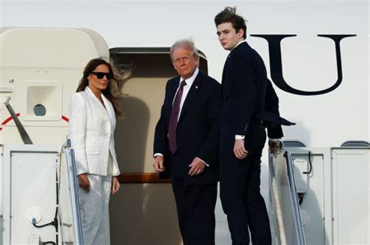 Barron Trump&rsquo;s Absence As Melania And Donald Trump Leave The White