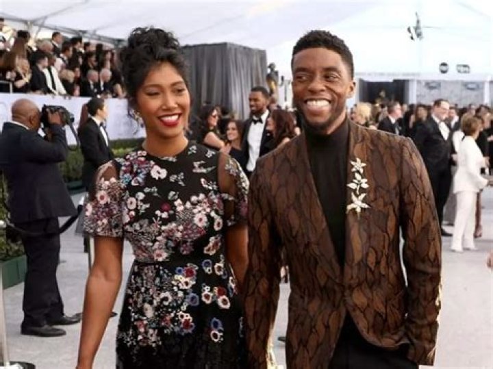 Chadwick Boseman’s wife Taylor Simone Ledward accepts his posthumous Emmy