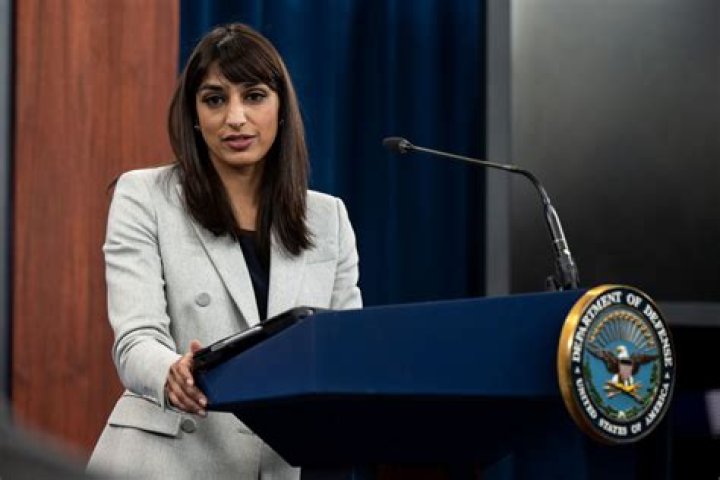 Deputy Pentagon Press Secretary Sabrina Singh briefs the news media at