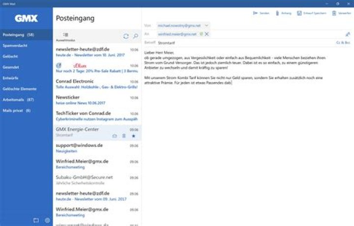 GMX Mail for Windows 10
