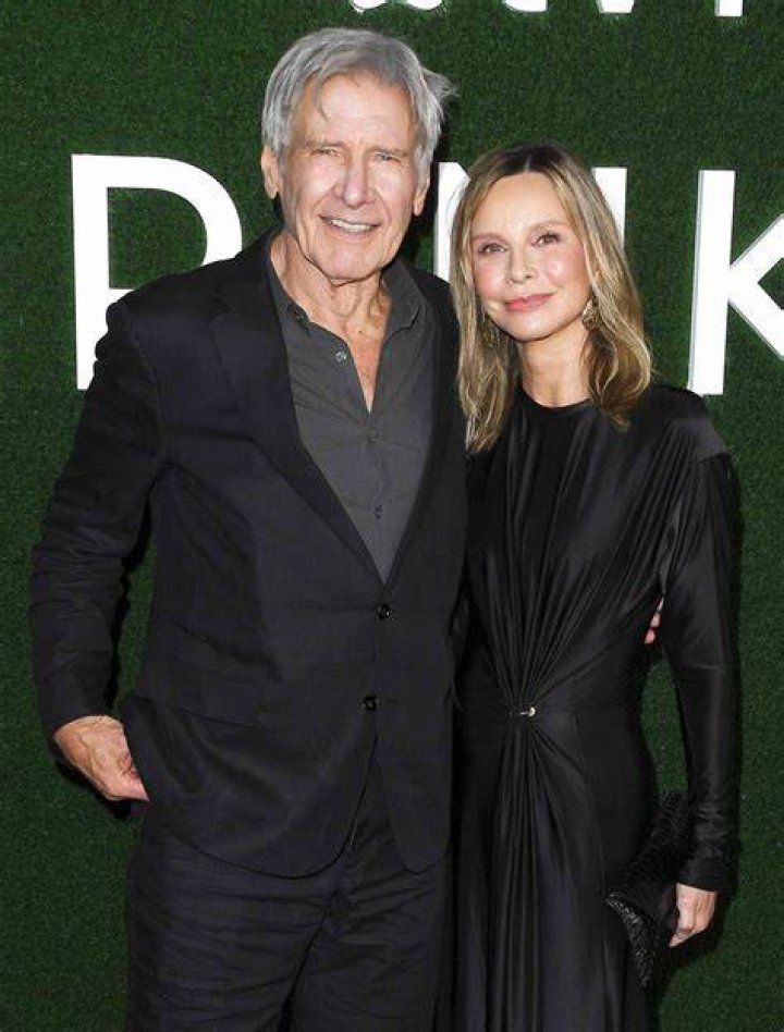 Harrison Ford & Calista Flockhart Lakers Game with Son Liam! Photo