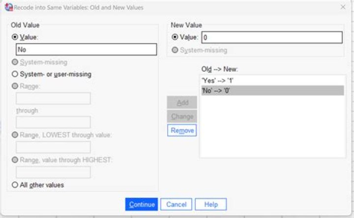 How do you recode missing values?