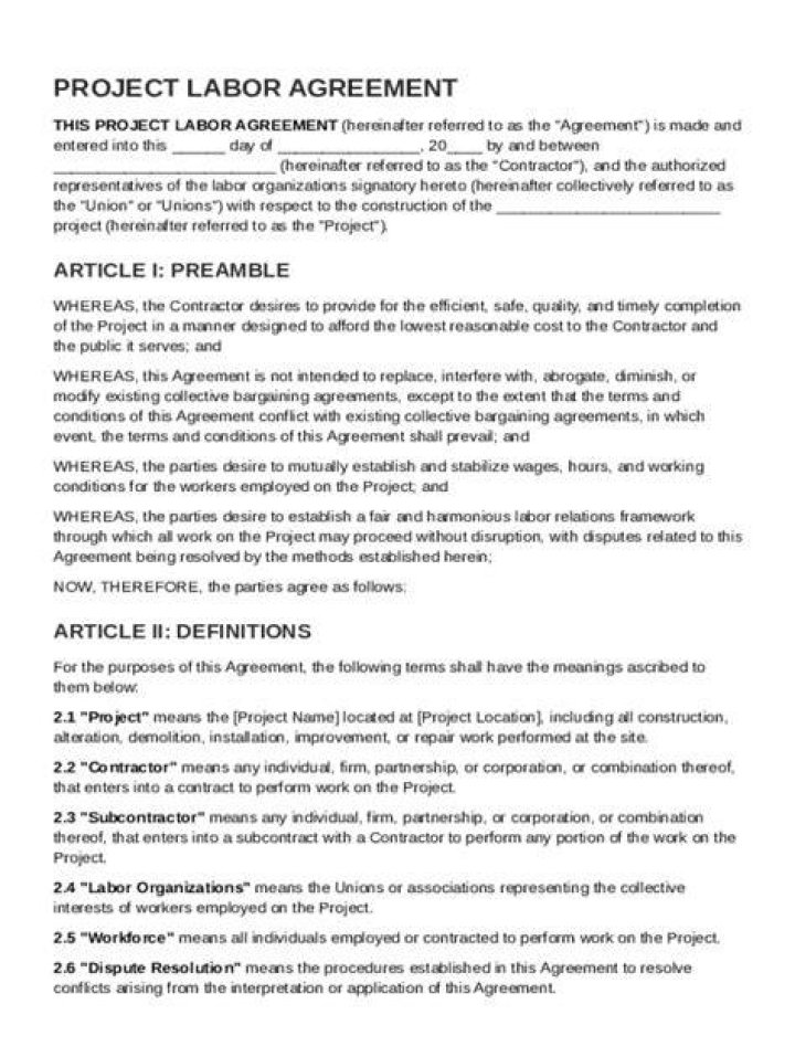 How does a project labor agreement work?