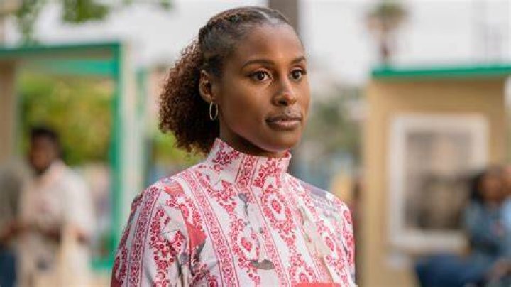 Issa Rae aka Issa Dee Red cold sholder jacket by Thebe Magugu Issa