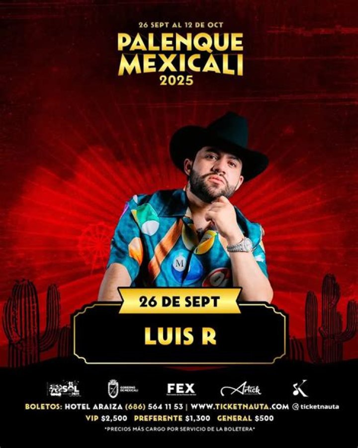 Luis R Conriquez Palenque Mexicali 2022 Tijuana Eventos