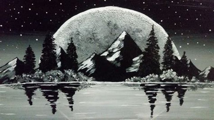 Moonlight Lake Drawing a Day Series 1 by Helen R Klebesadel Artwork