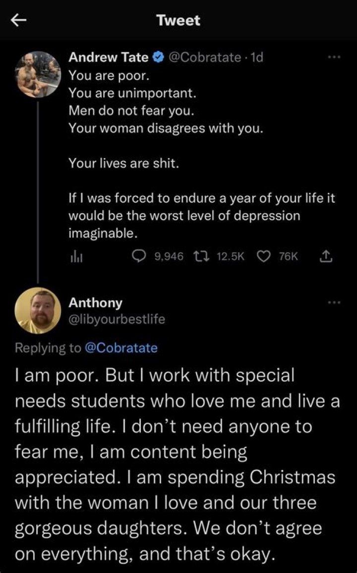 Norman Cortez Trending Andrew Tate Quotes Misogyny