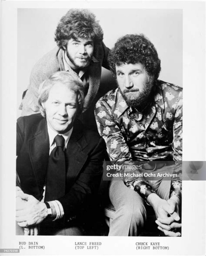 Photo of Bud Dain, Lance Freed, and Chuck Kaye, circa 1975. Photo by