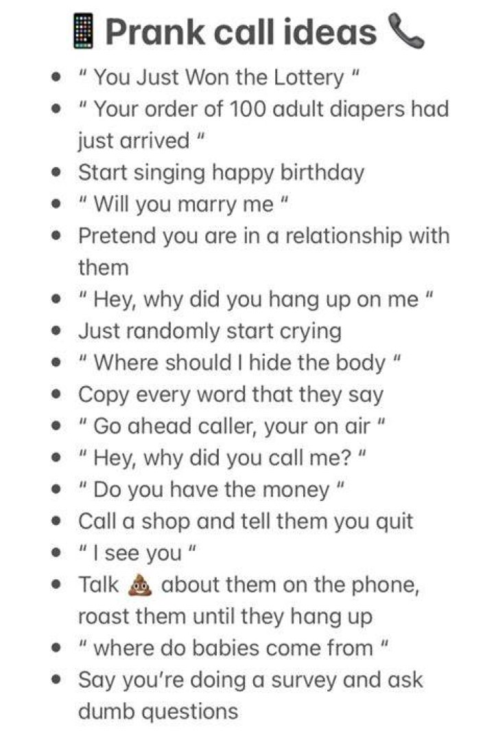 Prank Phone Call Ideas Examples and Forms