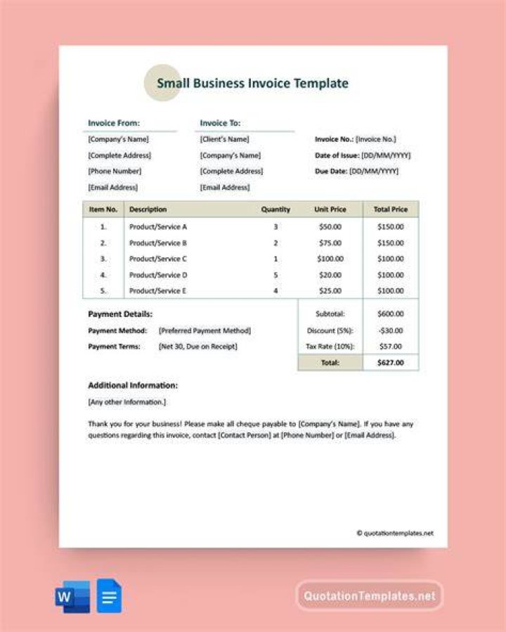 Small Business Invoice Template