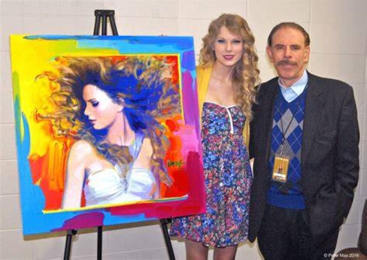 Taylor Swift & Peter Max Signed "Speak Now" 22x22 Painting Print