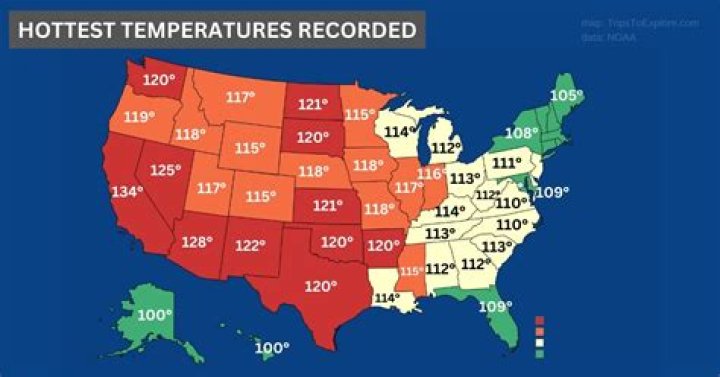 The Hottest Temperatures Recorded In All 50 States Weather Underground