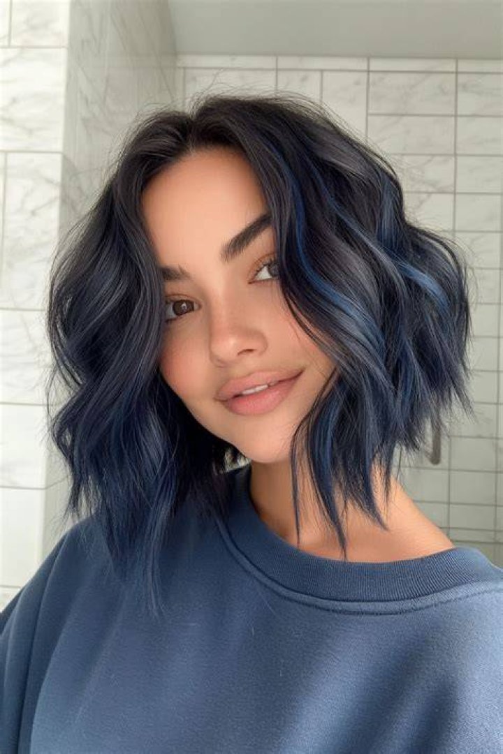 Wavy Blue Bob Perfect hair, Hair makeup, Long hair styles