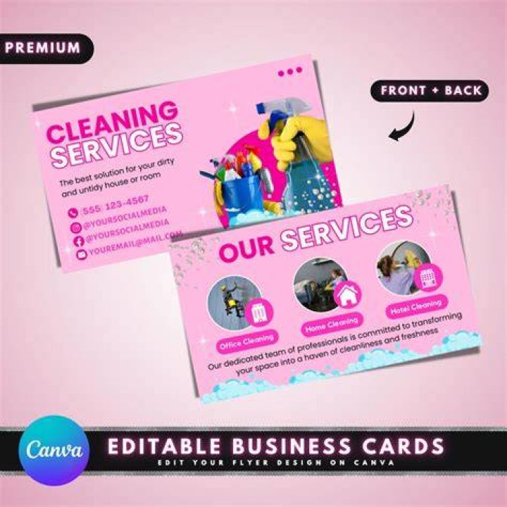 What do you put on a cleaning service for business cards?