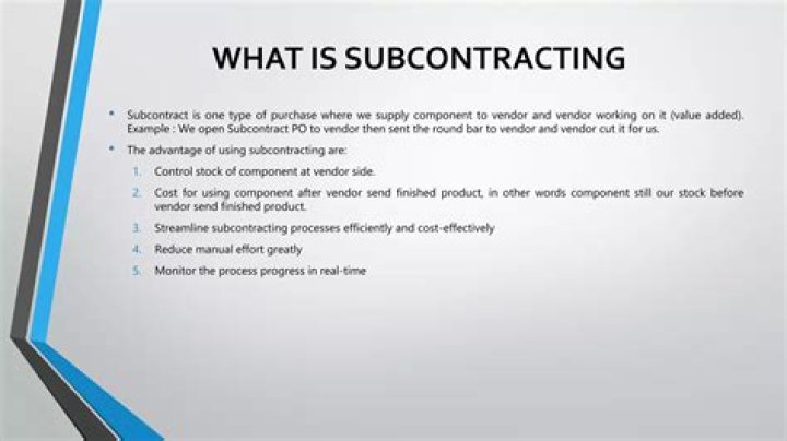 What is the example of subcontracting?