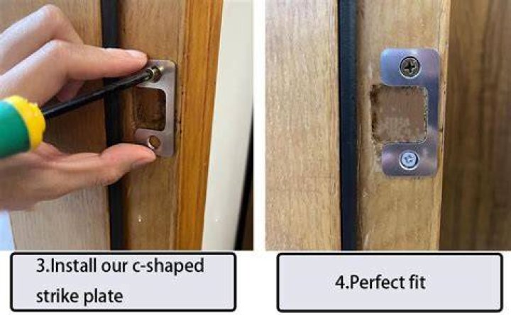 What size screws deadbolt strike plate?