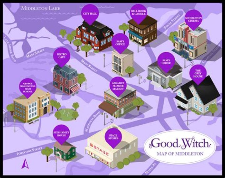 Where is the GREY house in the Good Witch located?
