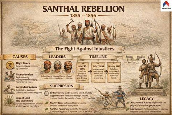 Who led the Santhal rebellion?