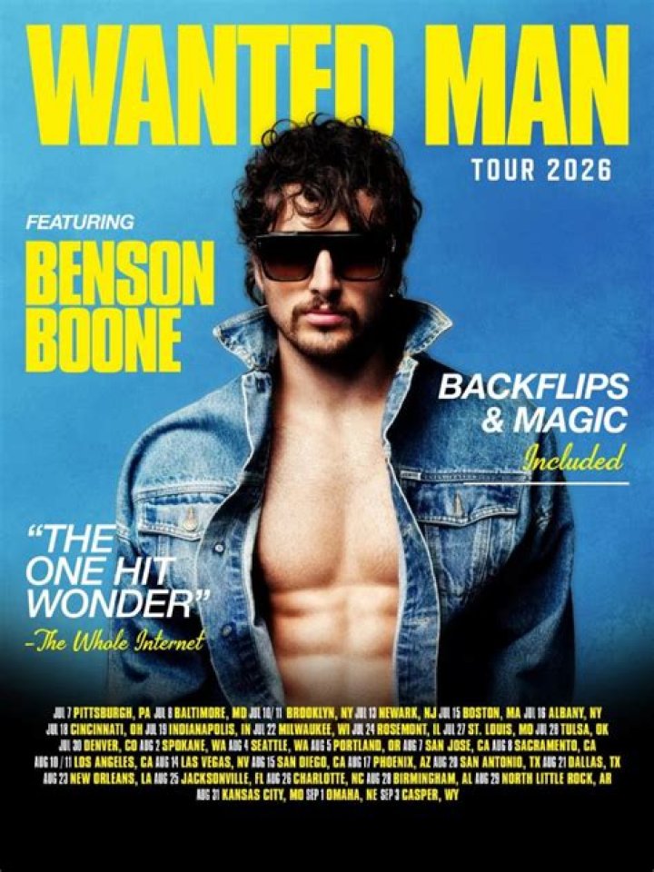 WiseGuys Presale Passwords Benson Boone Walk Me Home Tours show in